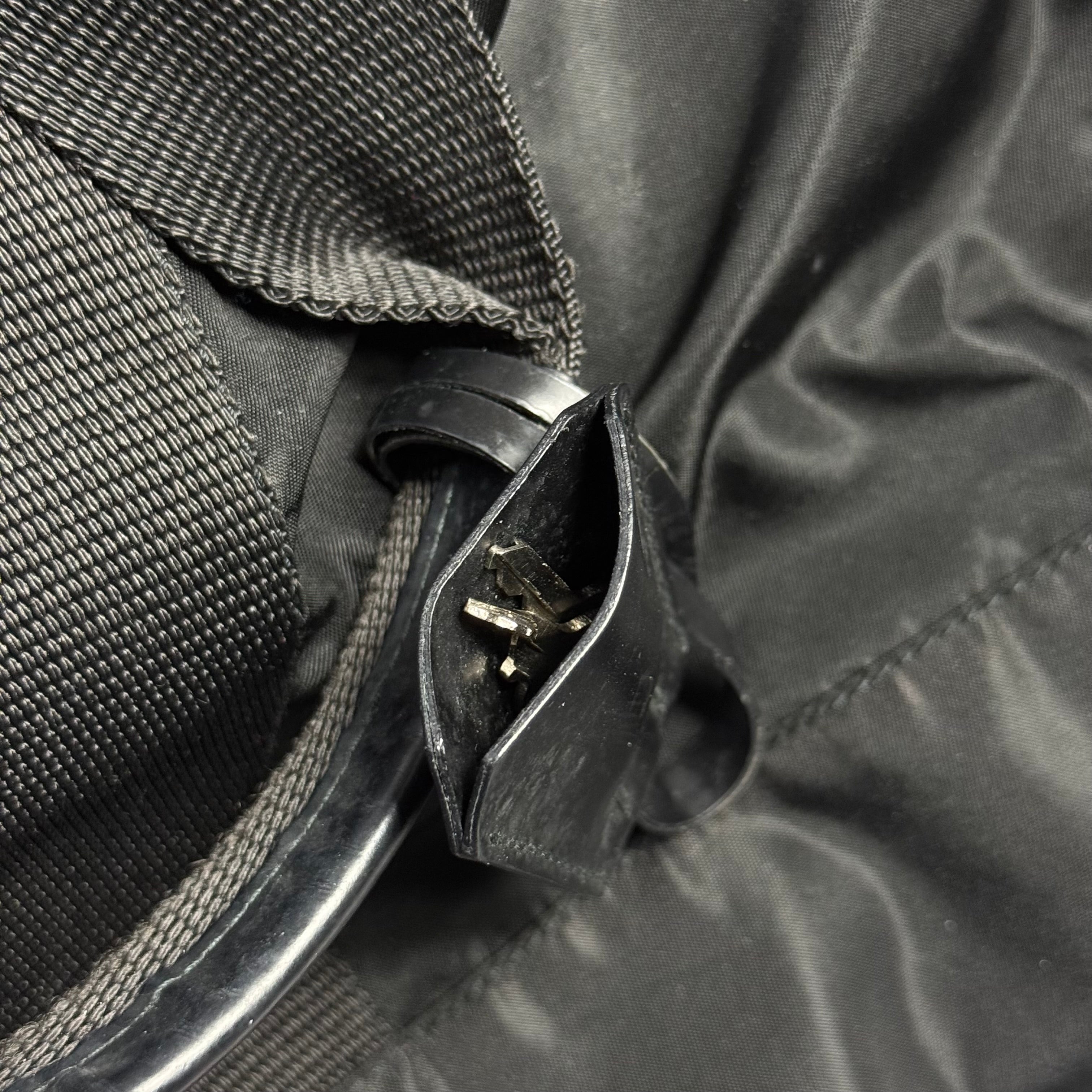 vintage 90s prada black tessuto nylon weekender duffle bag
