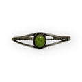 vintage navajo sterling silver & green turquoise cuff bracelet