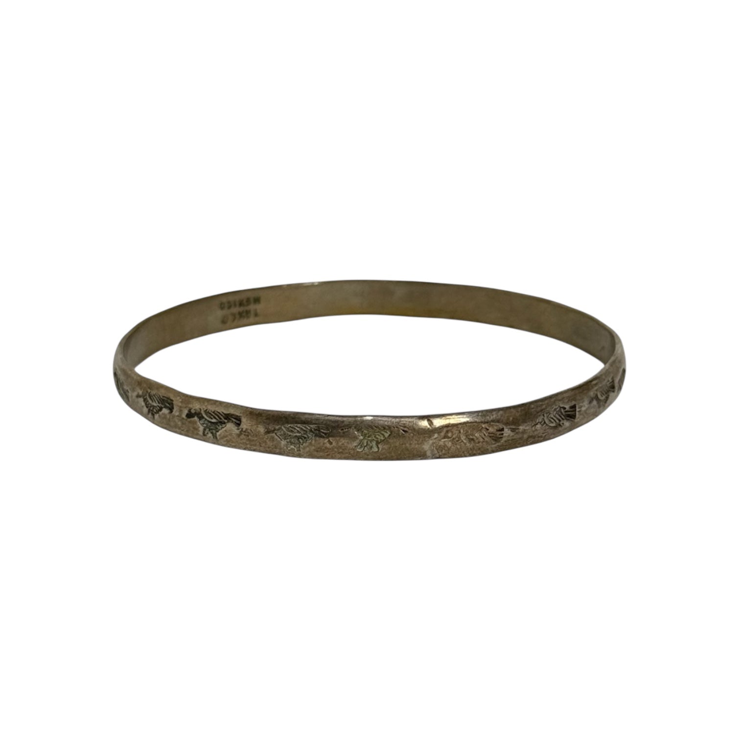 taxco mexico sterling silver bird bangle bracelet
