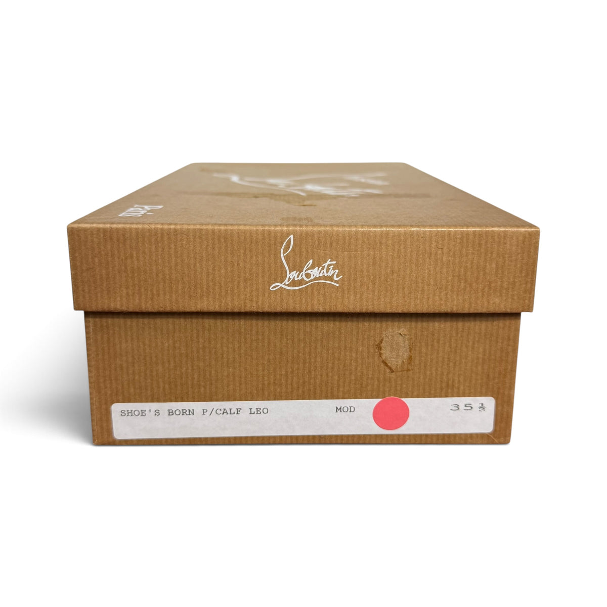 christian louboutin leopard print calf hair pointed toe kitten heel pumps with box + dust bag
