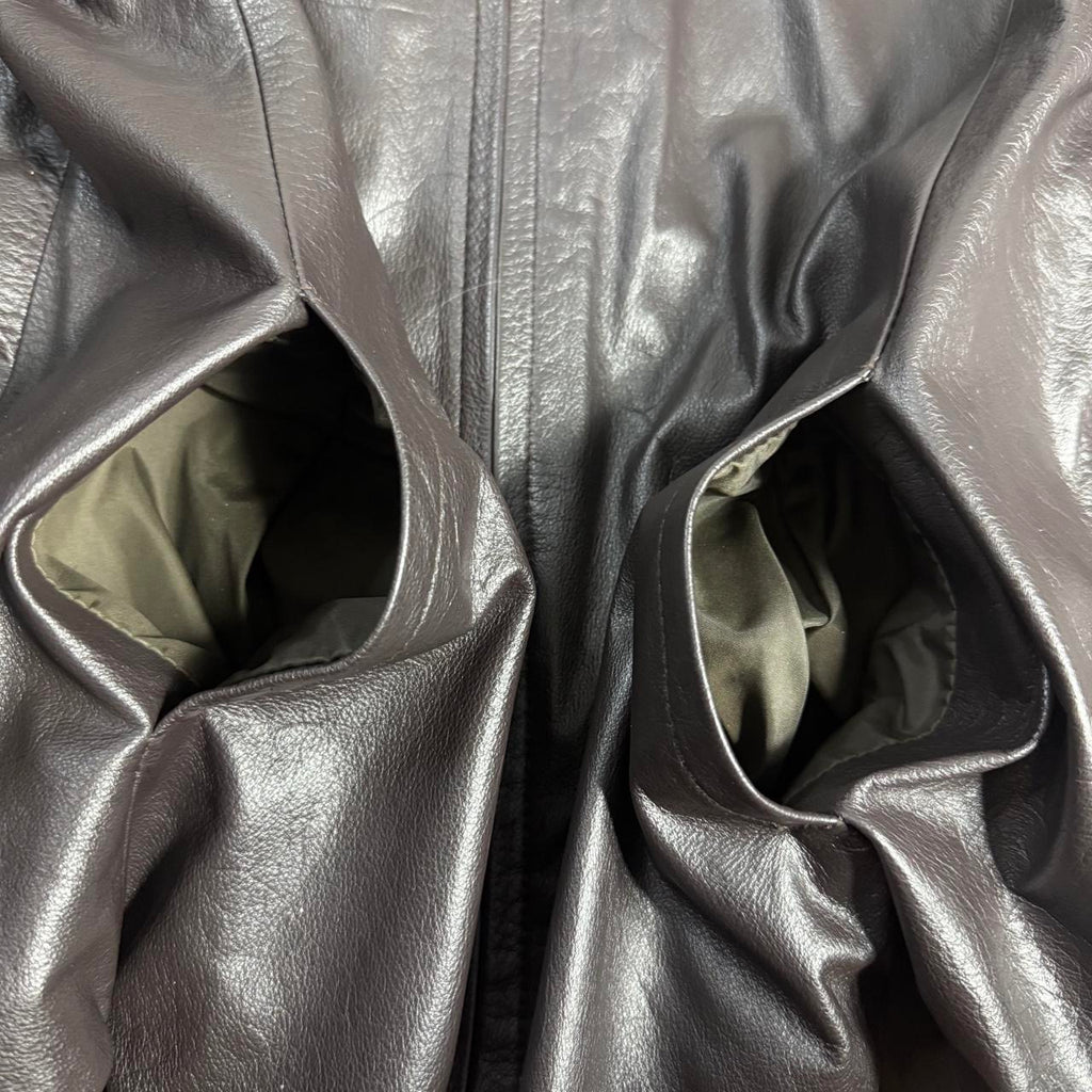 vintage 1970s lim’s tailor bespoke dark brown leather zip jacket