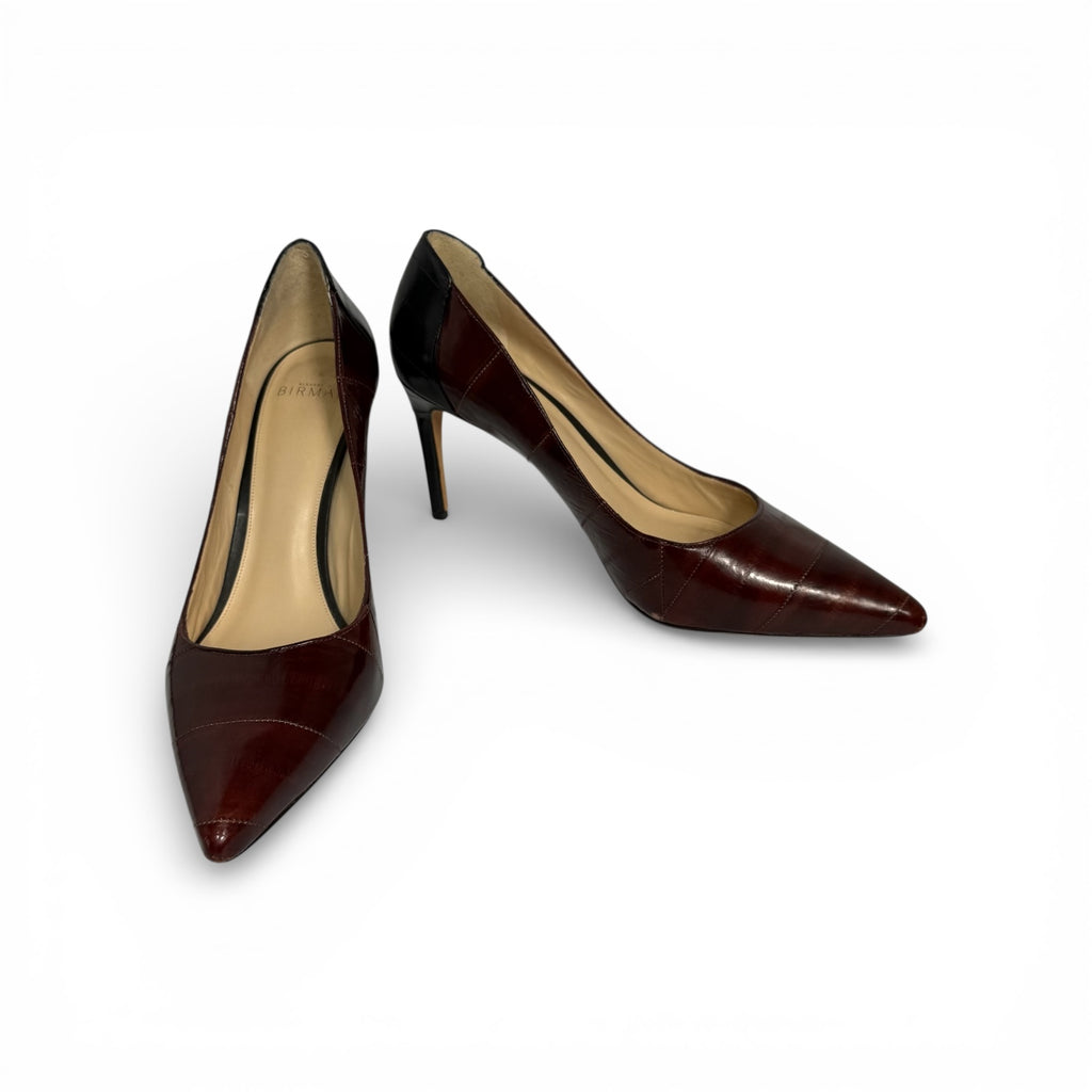 alexandre birman paneled leather pointed toe pumps