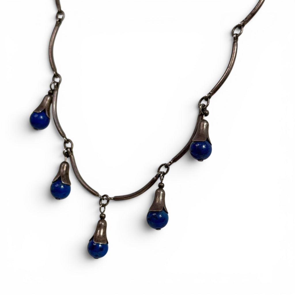 relios carolyn pollack 925 sterling silver + lapis lazuli teardrop necklace