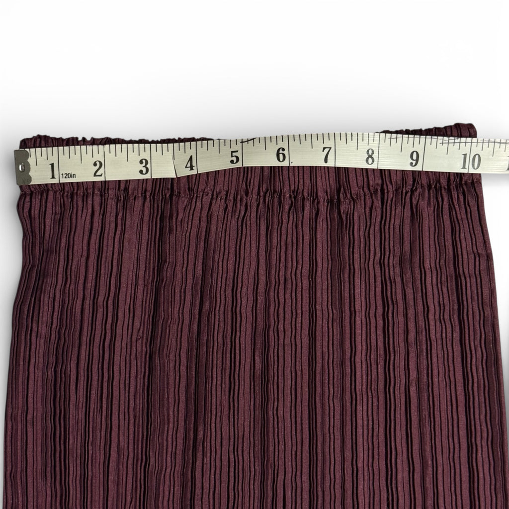 vintage issey miyake mainline sculptural accordion pleated top & skirt set in wine
