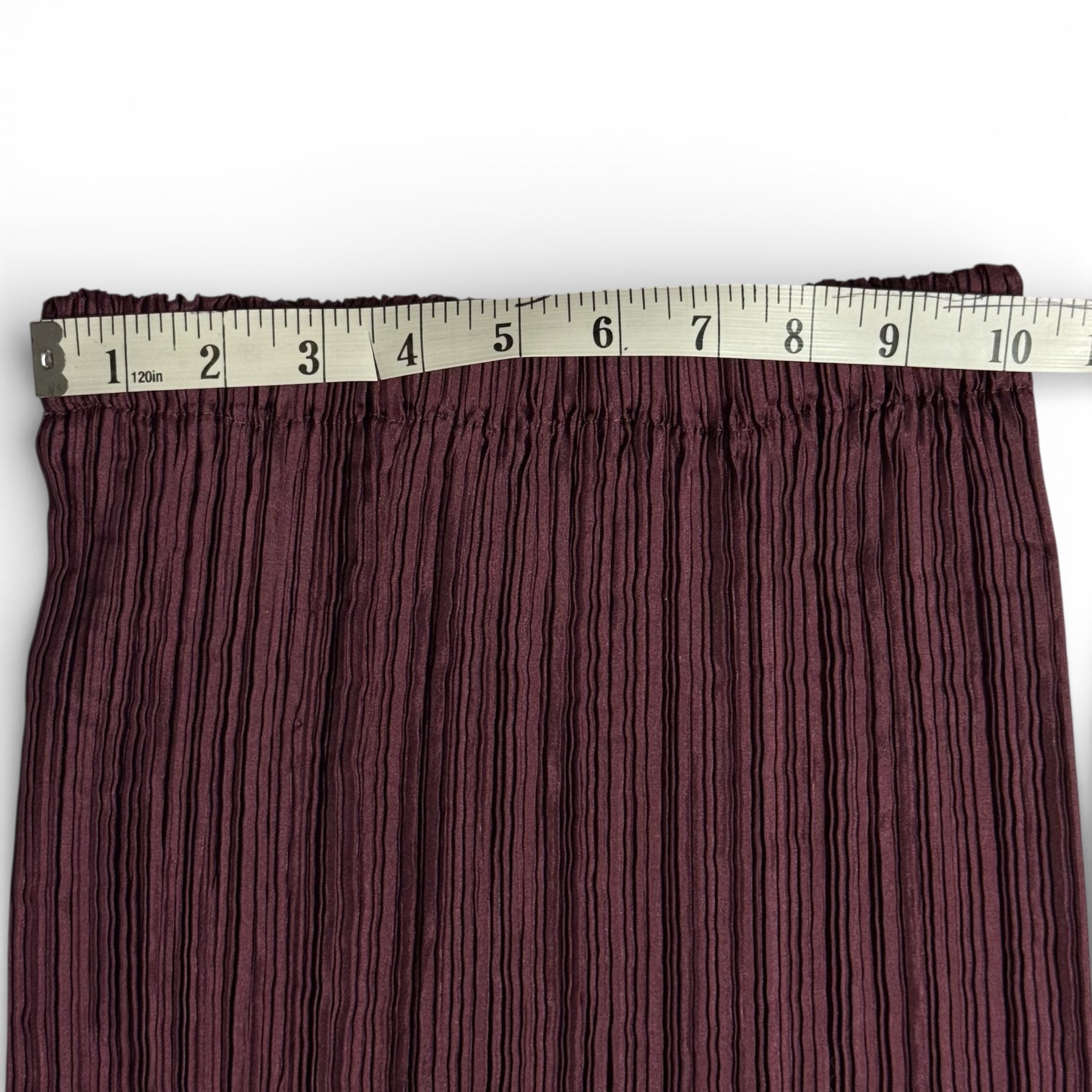 vintage issey miyake mainline sculptural accordion pleated top & skirt set in wine