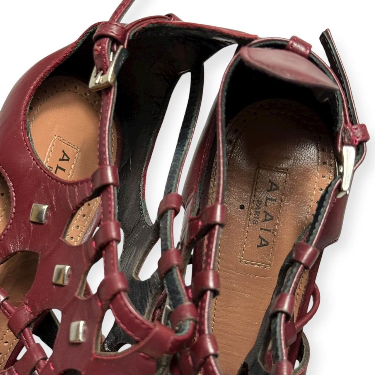 alaïa studded & caged stiletto heels