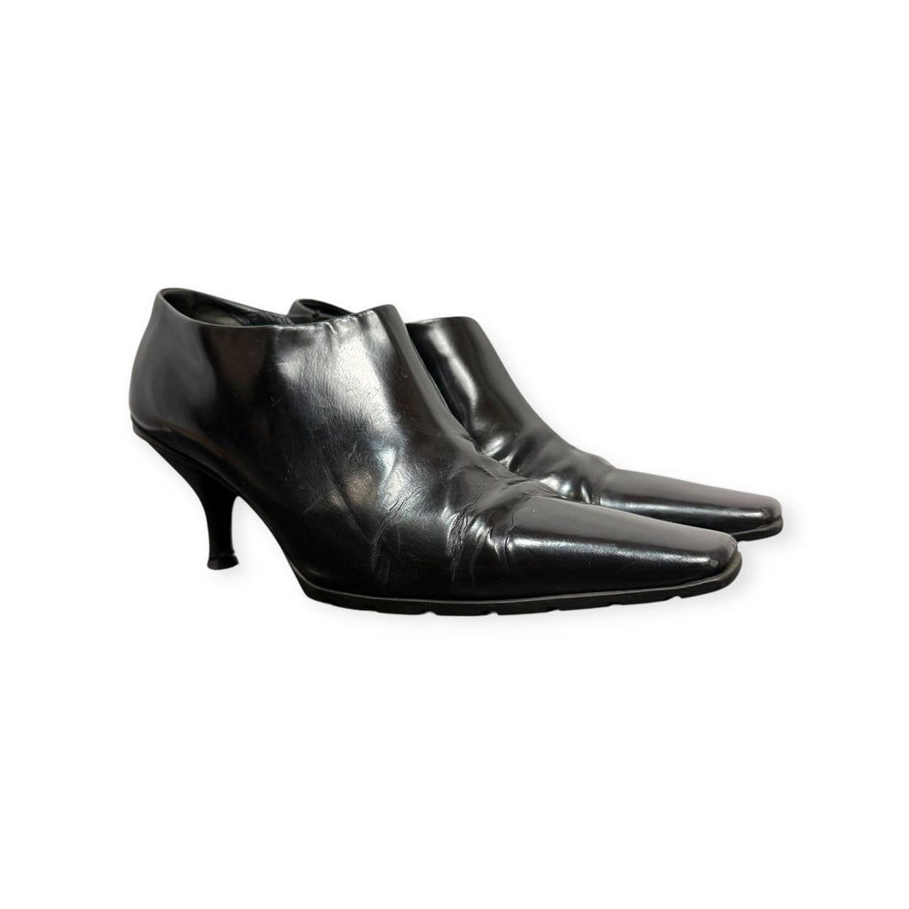 vintage prada pointed square toe booties