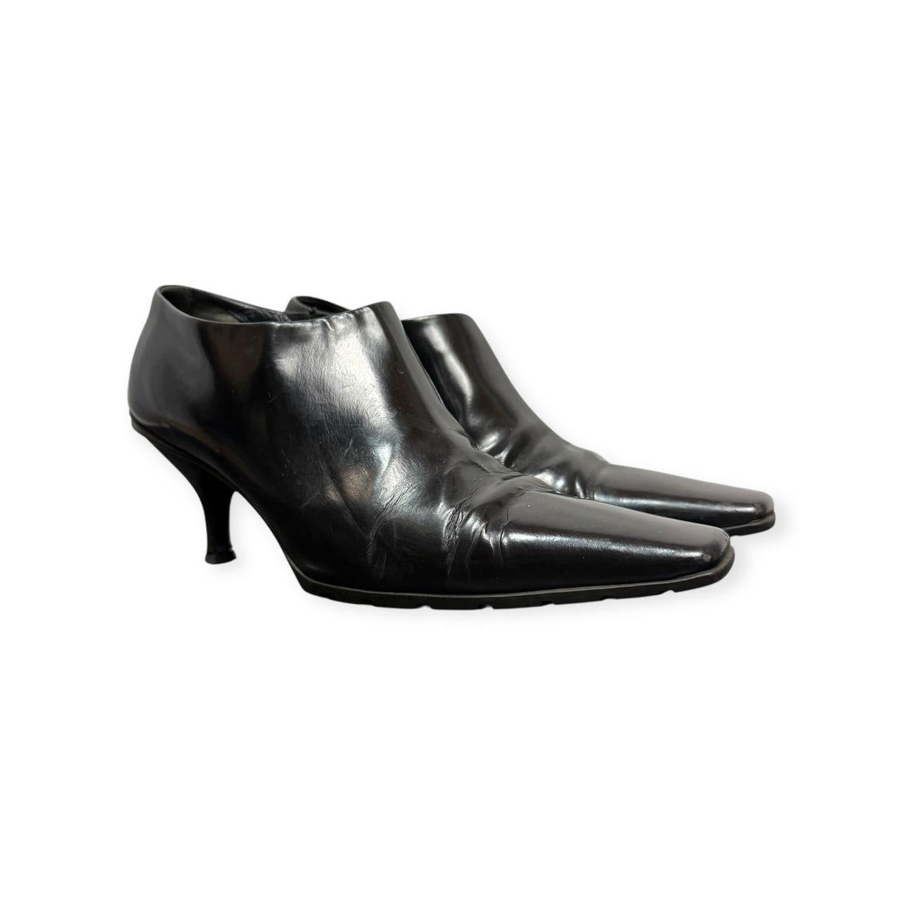 vintage prada pointed square toe booties