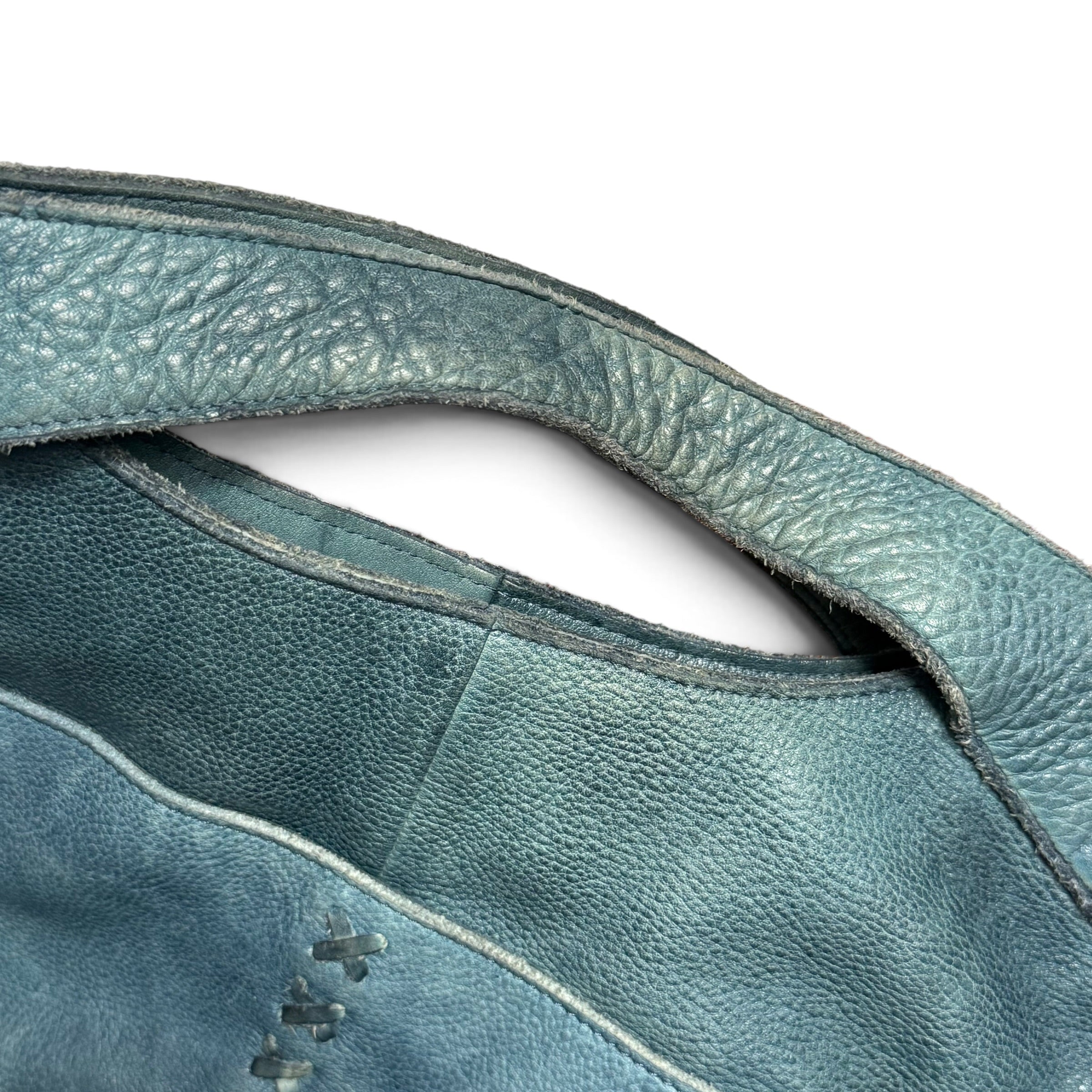 latico teal full grain leather whipstitch hobo crossbody bag