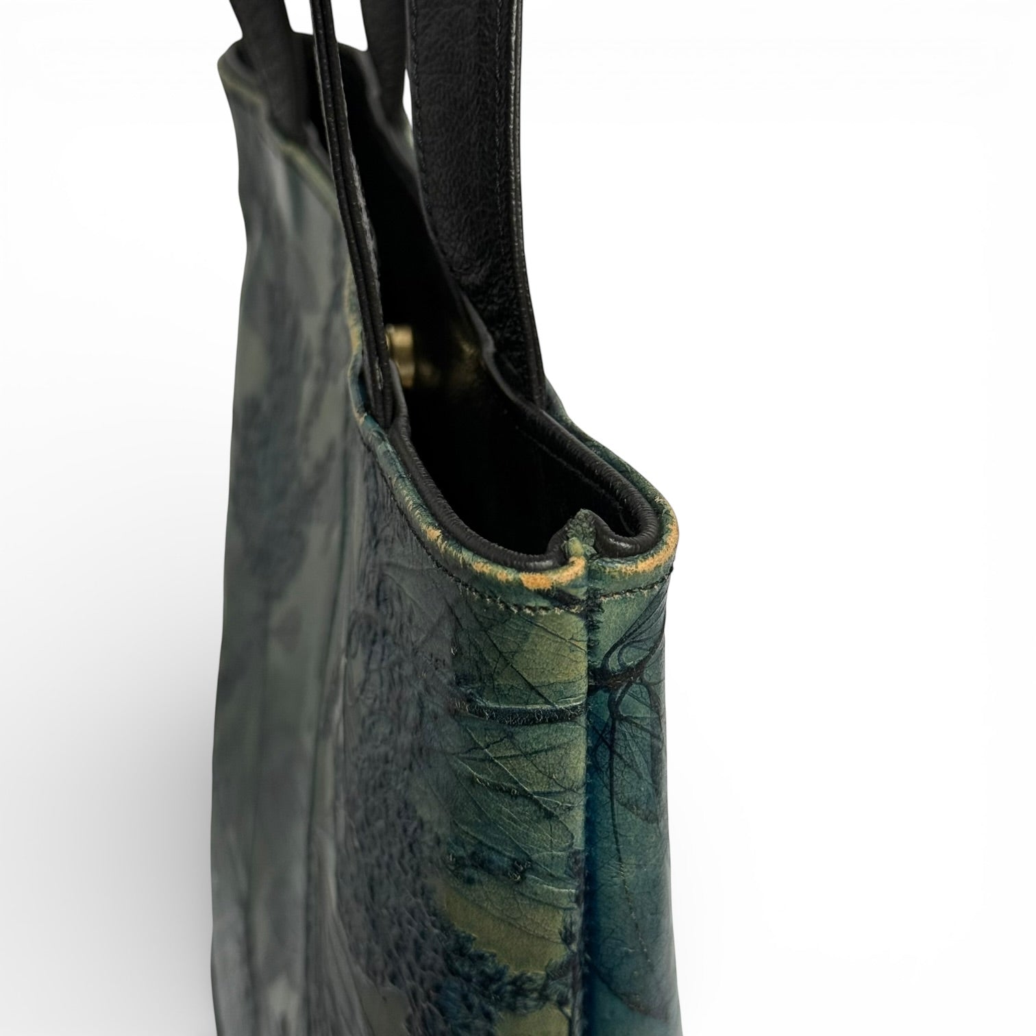 vintage leaf leather whiting collection hand tooled botanical bag