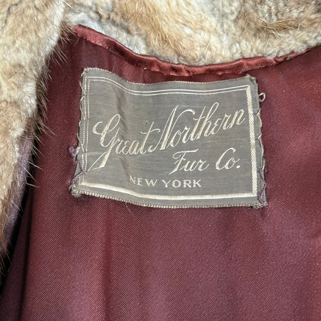 vintage 1940s great northern fur co new york muskrat paw coat