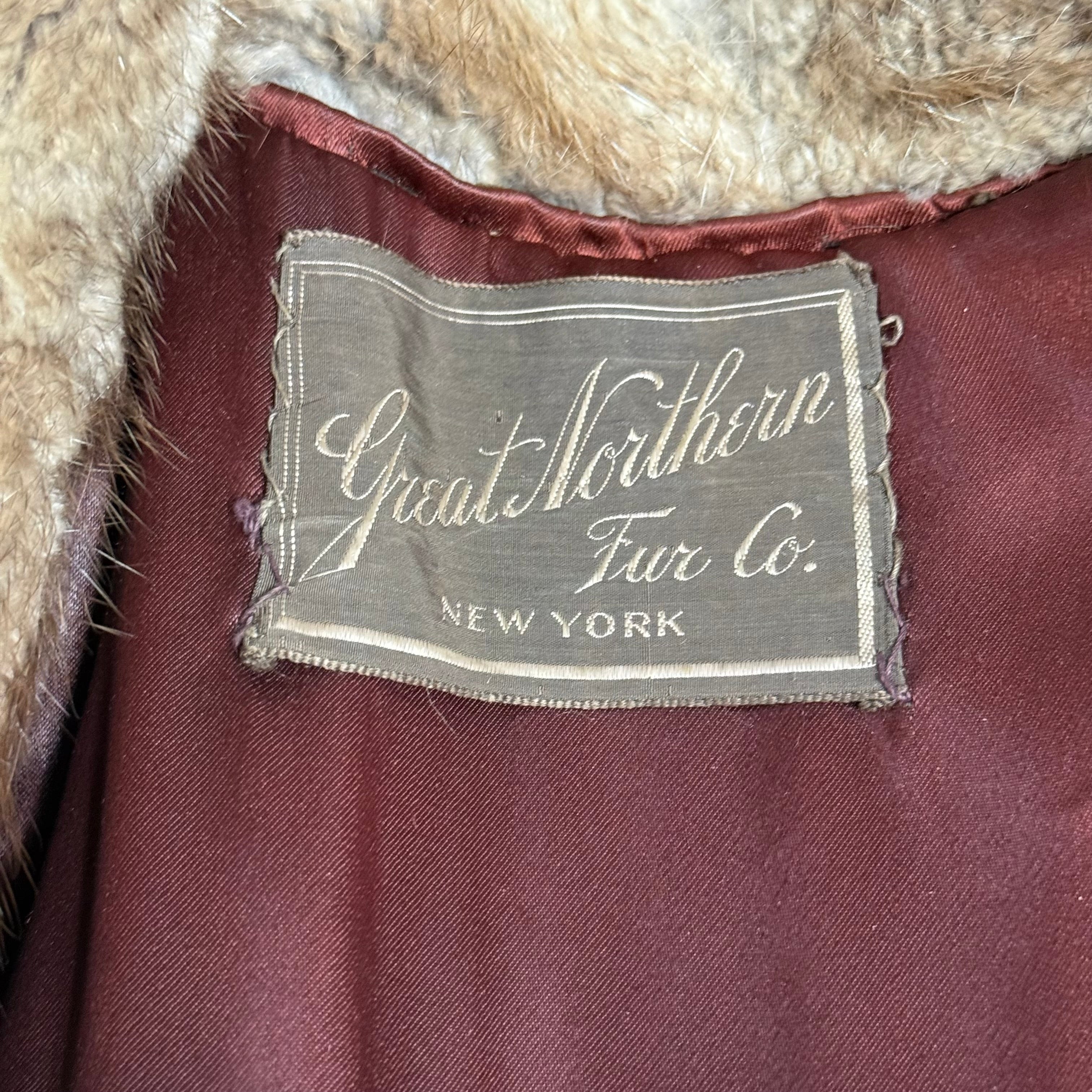 vintage 1940s great northern fur co new york muskrat paw coat