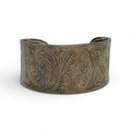 vintage diamond cut engraved sterling silver cuff bracelet