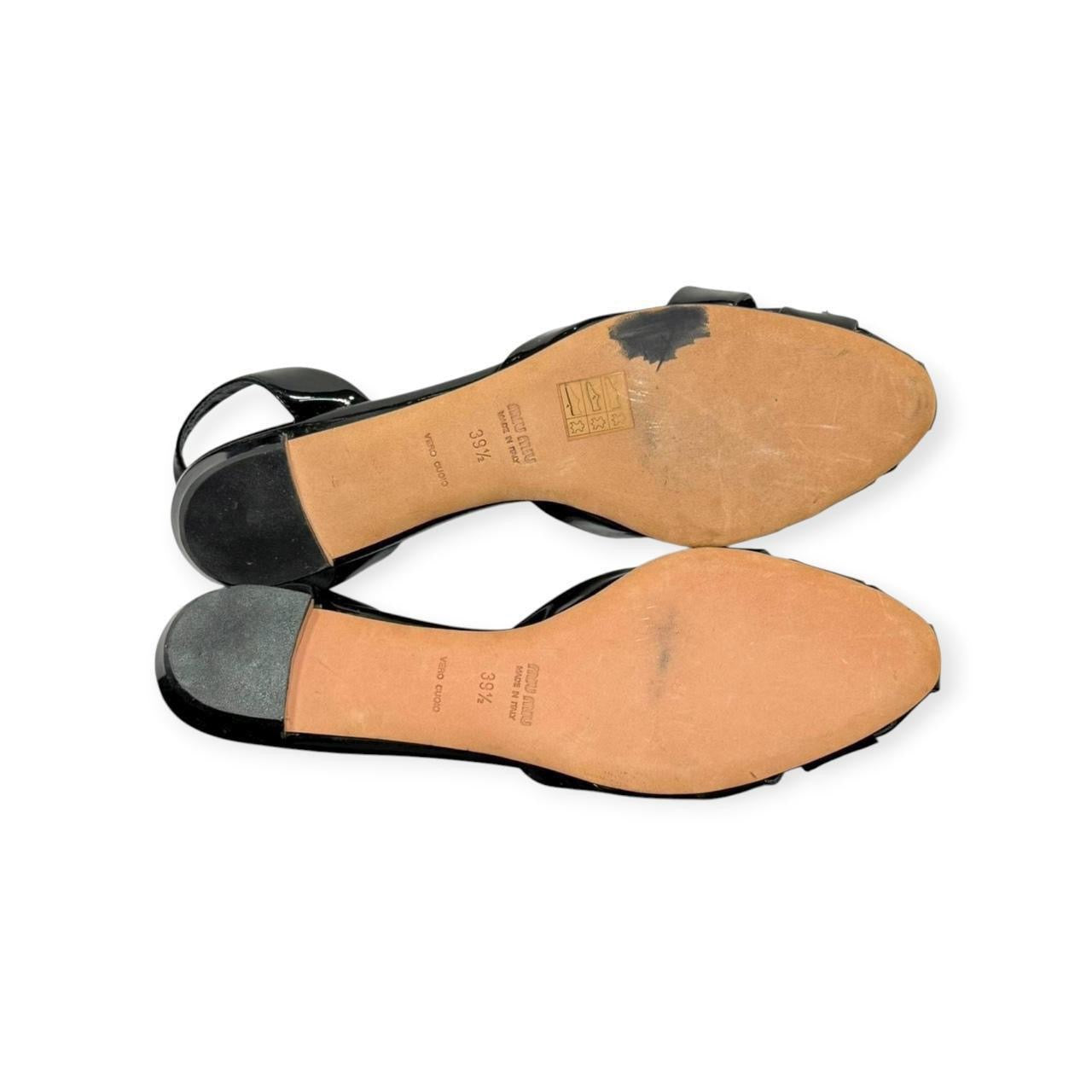 miu miu woven patent leather slingback sandals