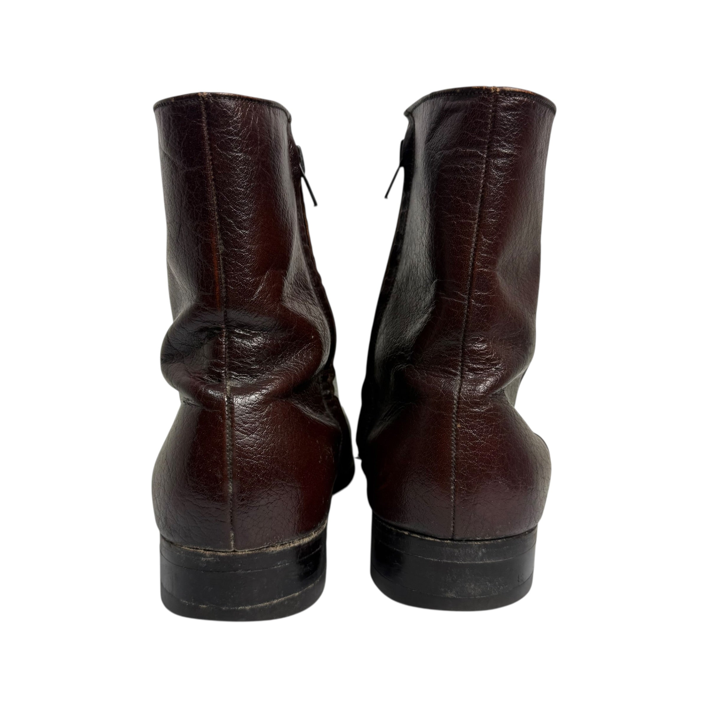 florsheim distressed dark leather side zip beatle boots