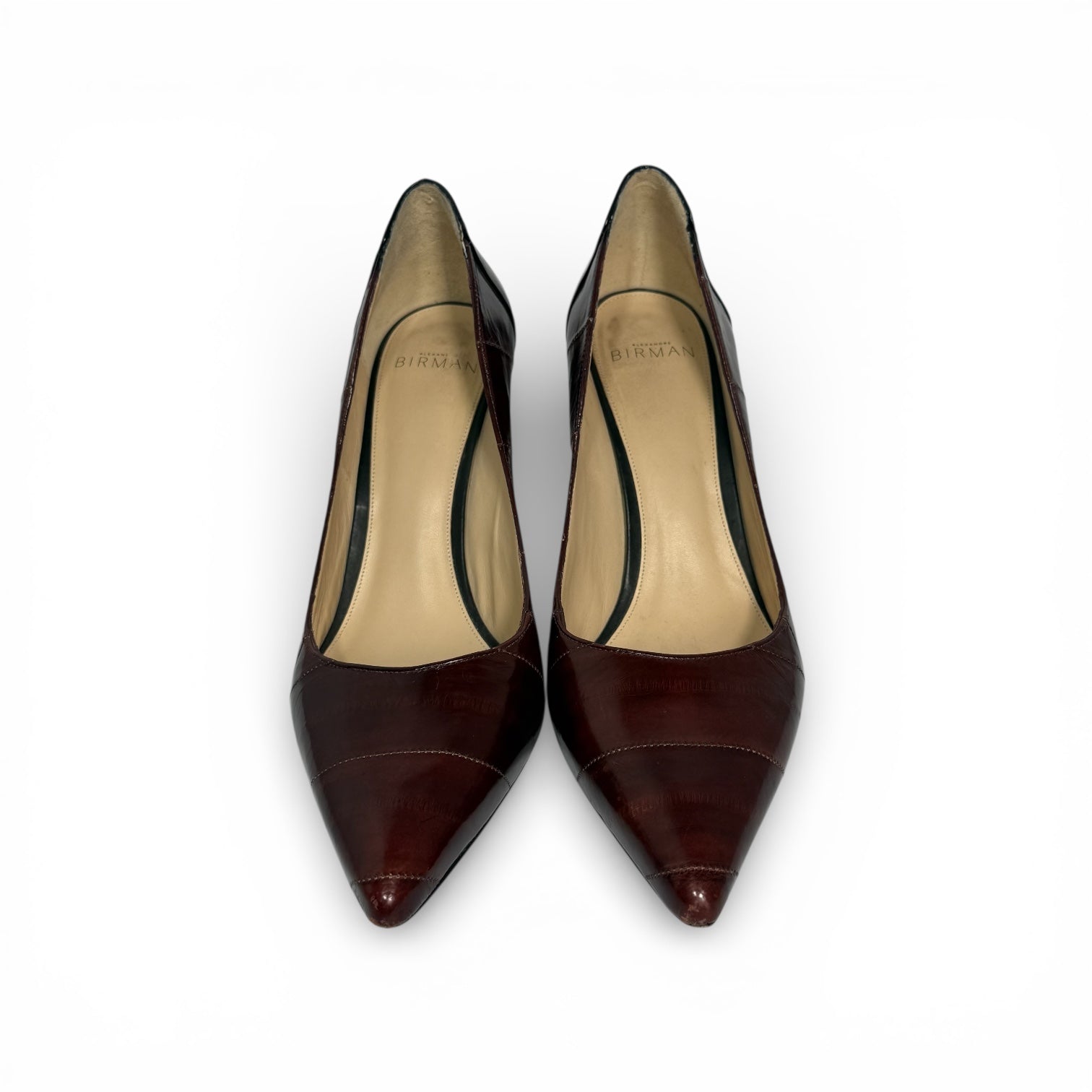 alexandre birman paneled leather pointed toe pumps