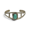 vintage sterling silver turquoise cabochon split shank cuff bracelet