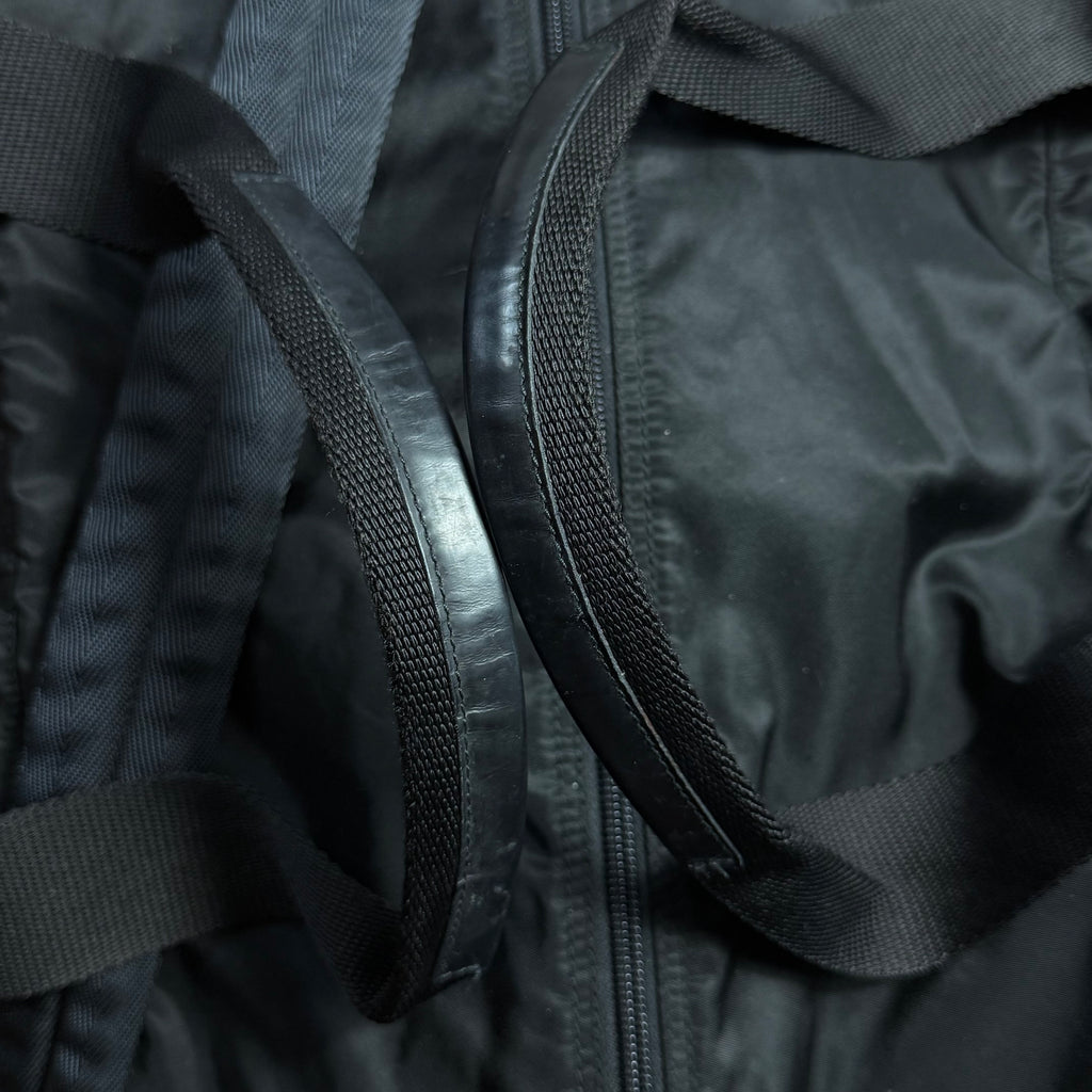 vintage 90s prada black tessuto nylon weekender duffle bag