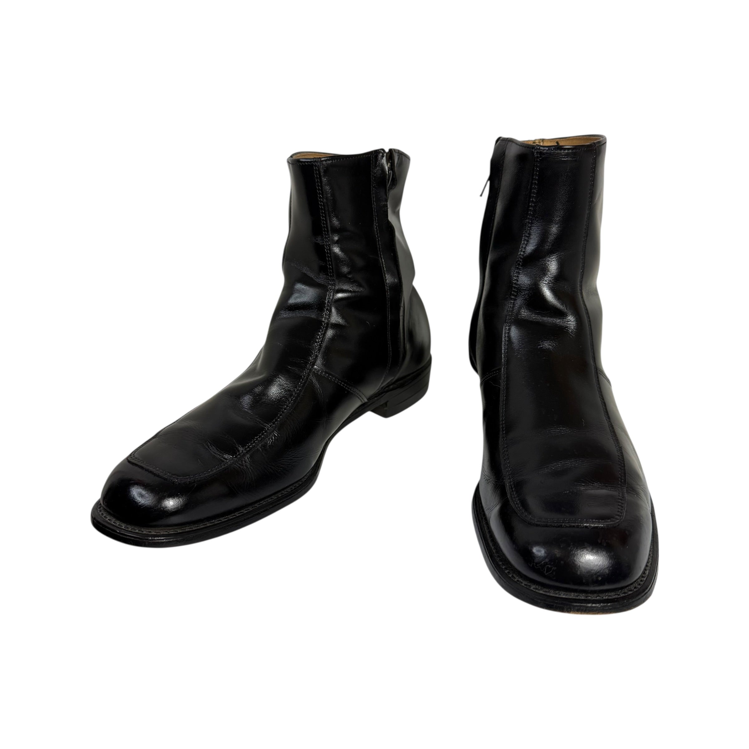 vintage executive imperials black leather side zip ankle boots