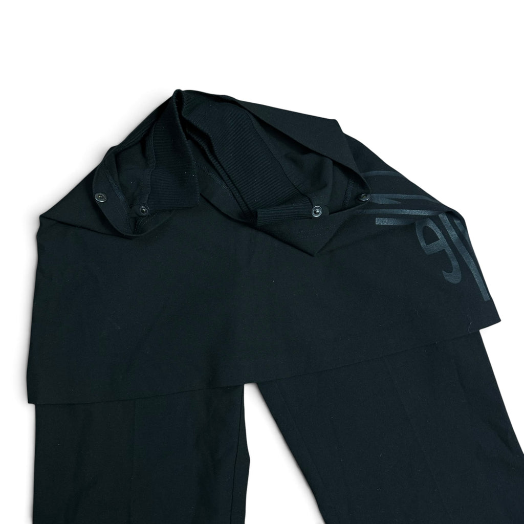 vintage y2k cop copine paris 2 in 1 black trousers with removable skirt overlay