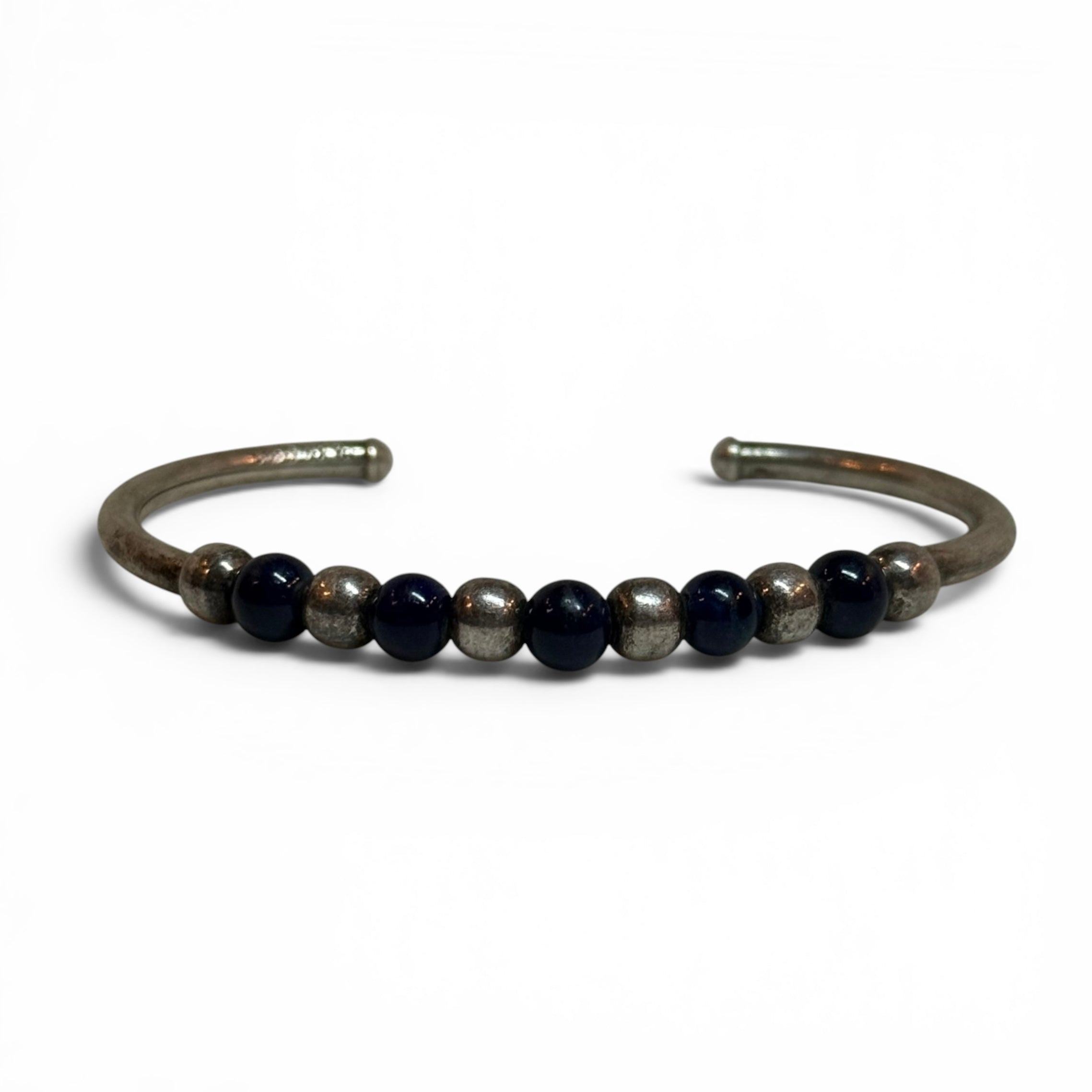 silpada sterling silver + navy blue sodalite flexible cuff bracelet