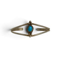 vintage southwestern silver + turquoise cabochon split shank cuff bracelet