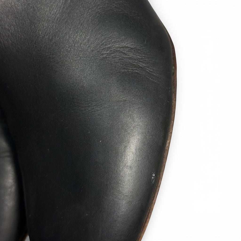 chloé scalloped black leather ankle boots