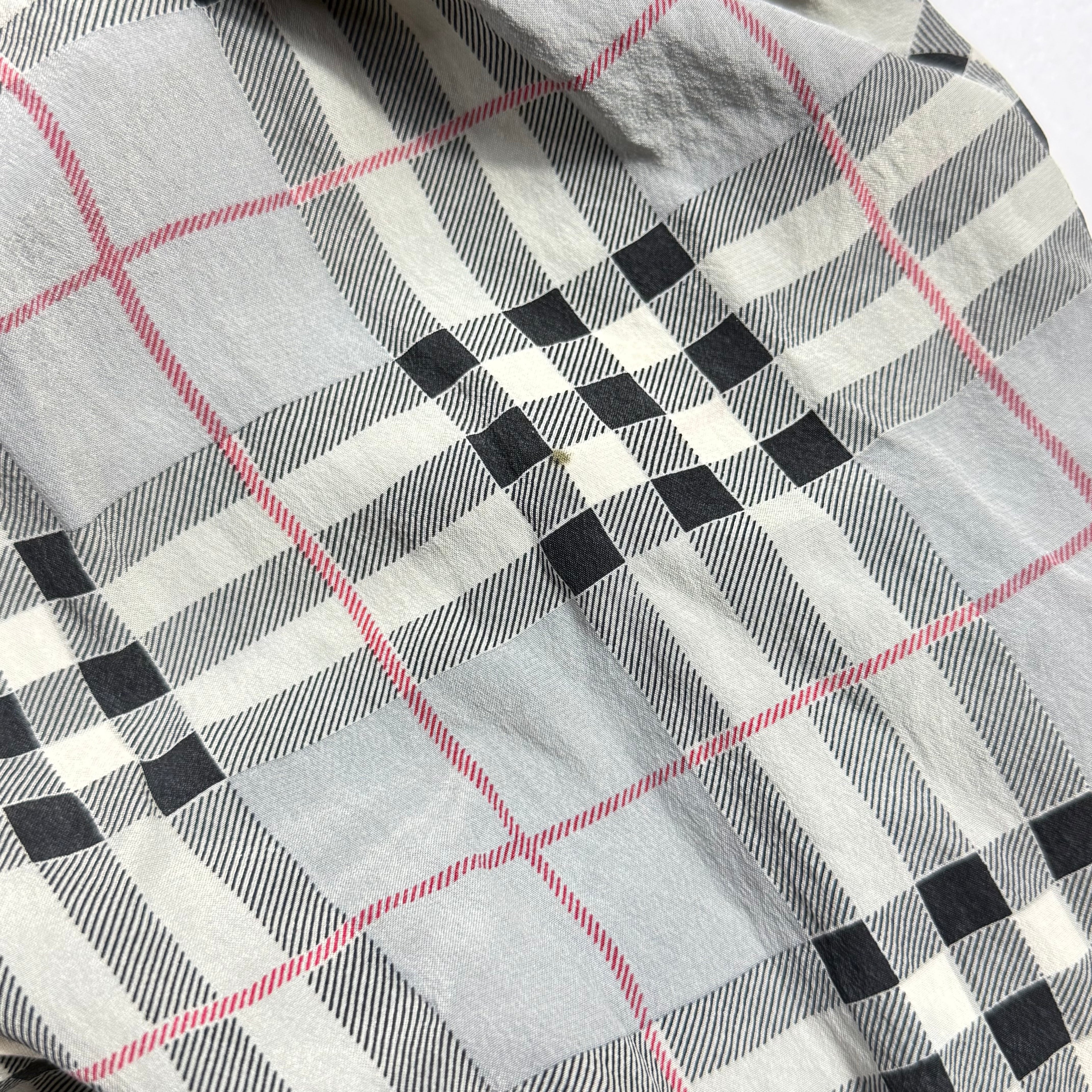 vintage burberry check silk scarf
