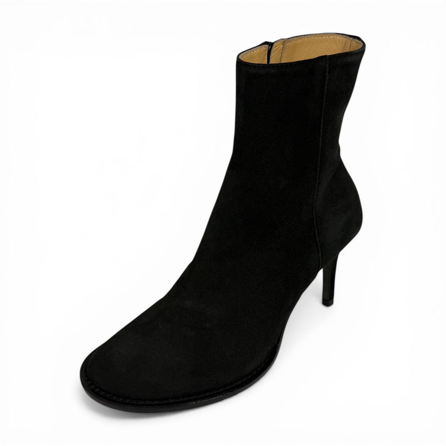 ann demeulemeester black camoscio suede stiletto ankle boots