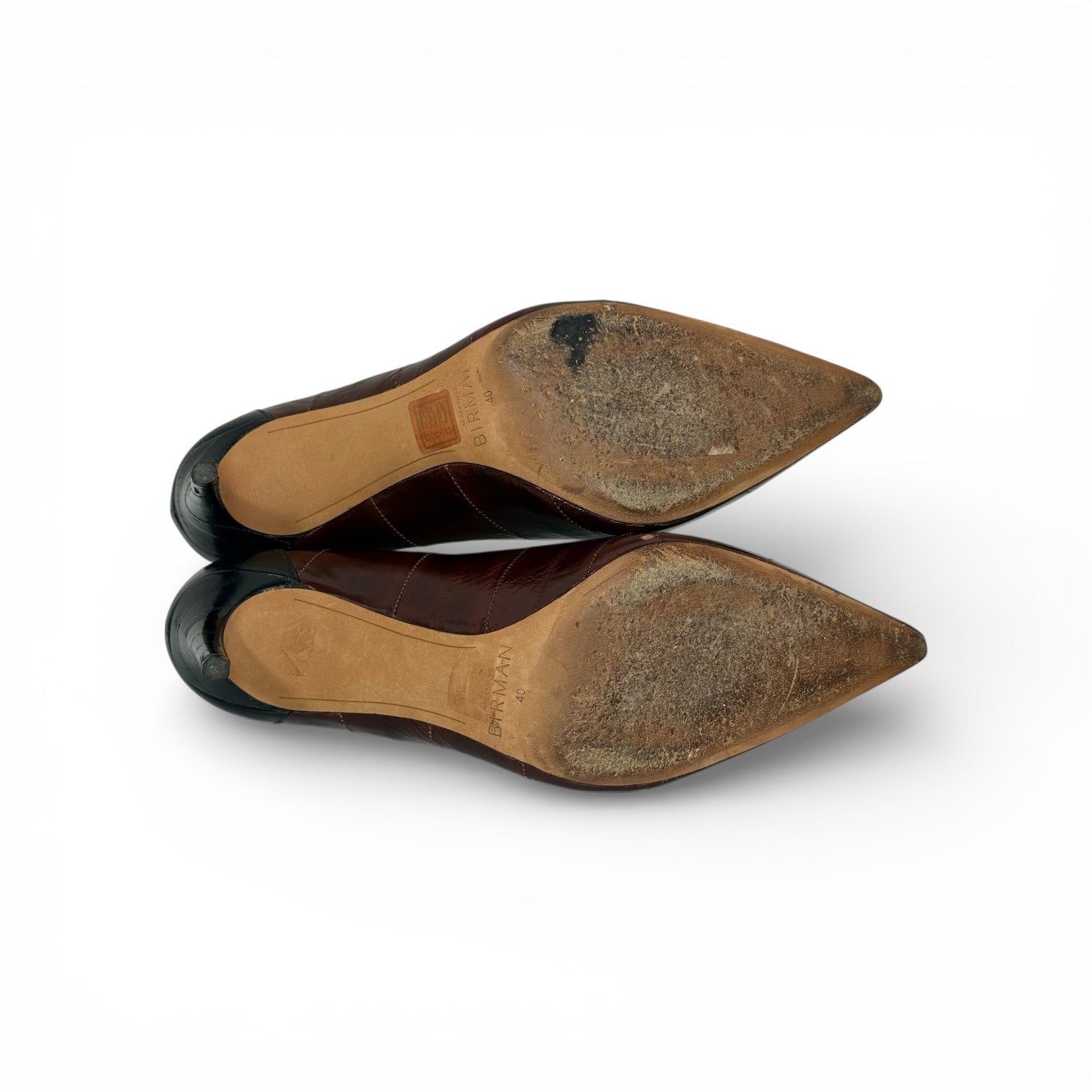 alexandre birman paneled leather pointed toe pumps