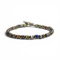 925 sterling silver multicolor cat’s eye beaded toggle bracelet