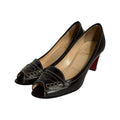 christian louboutin peniche dark brown peep toe pumps