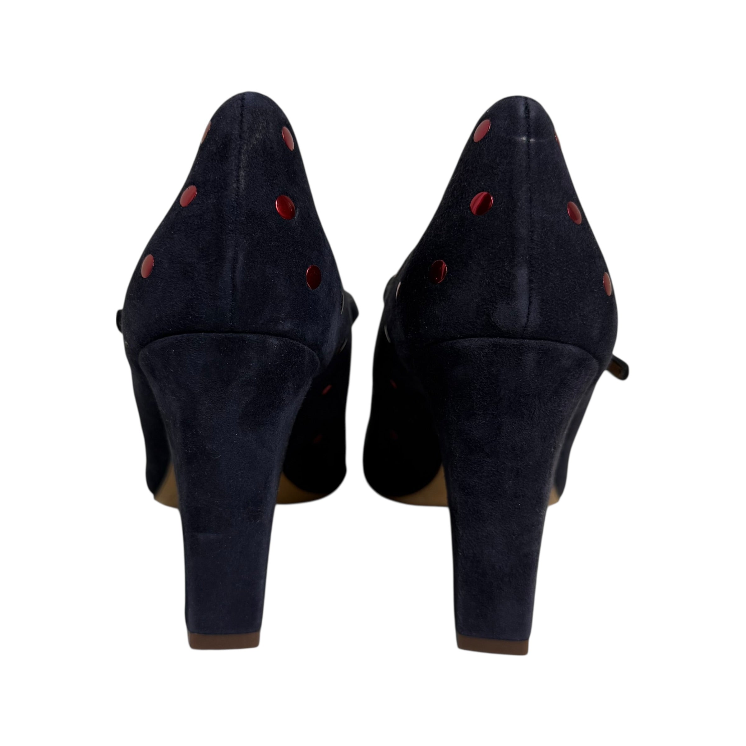chie mihara studded polka dot mary jane pumps