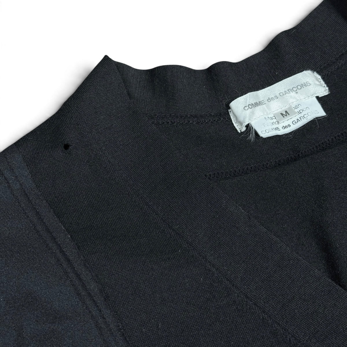 comme des garcons AD2007 black wool ruched layered cardigan knit sweater GT-T019
