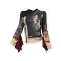 cop copine geisha print long sleeve top