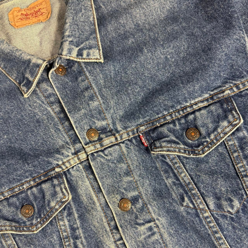 vintage 80s levis 70507 0216 usa made medium wash denim trucker jacket