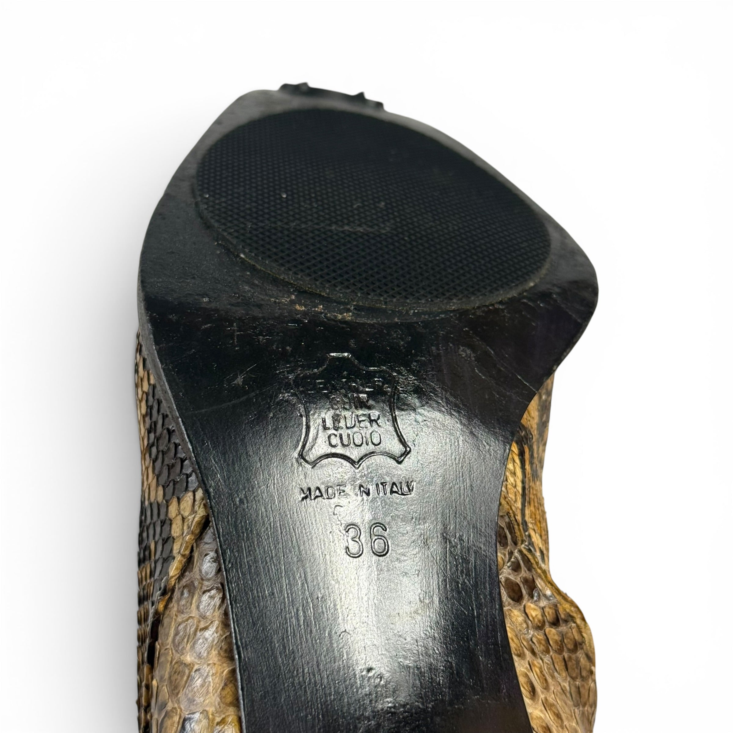 vintage fendi python snakeskin curved heel boots
