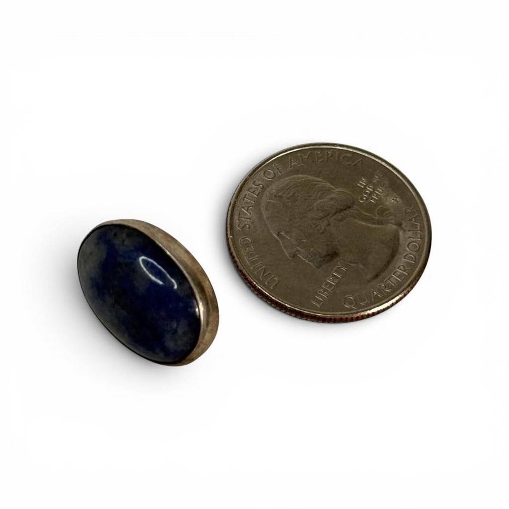 vintage van horne collection vhc 925 sterling silver lapis lazuli oval post stud earrings
