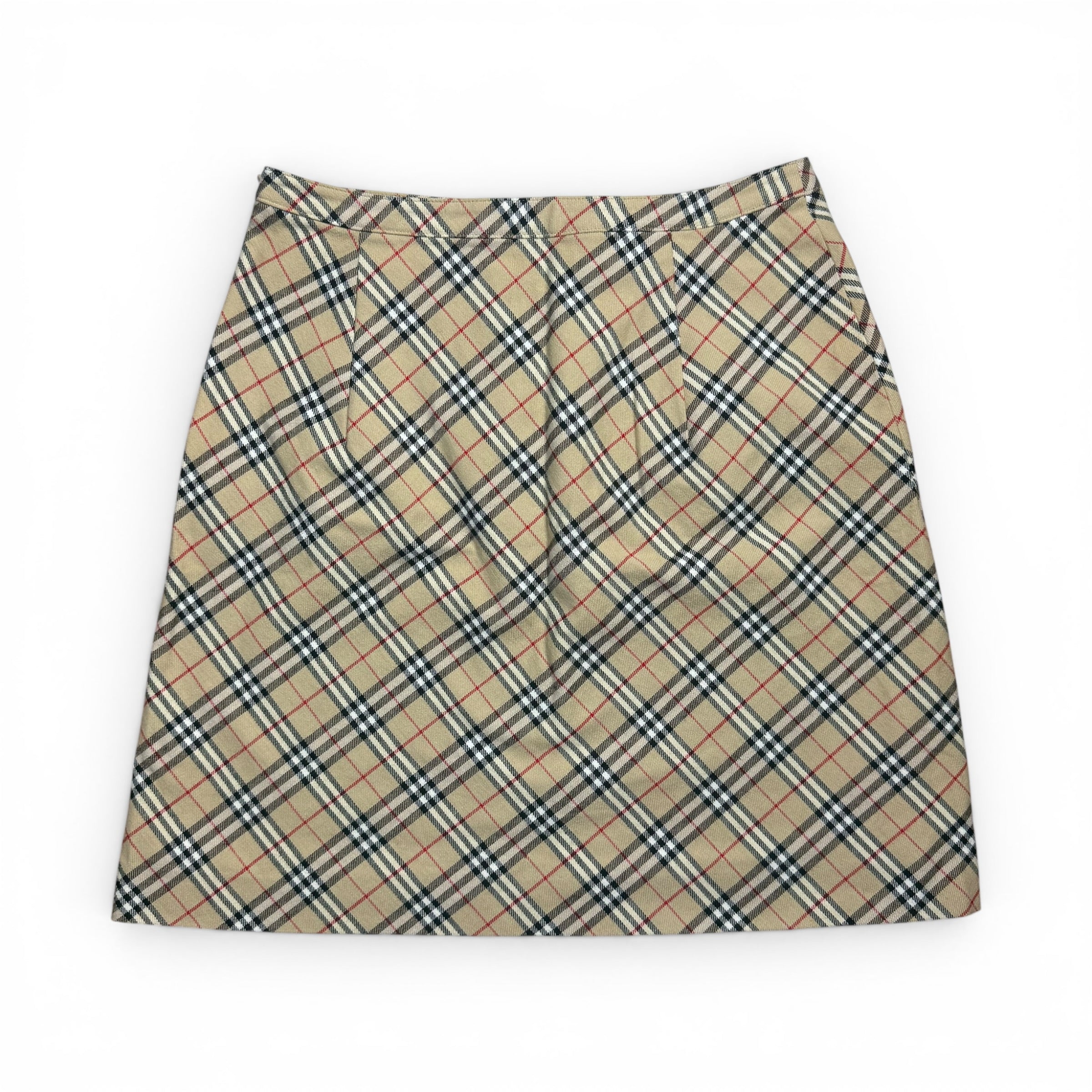 vintage burberry blue label nova check lace up mini skirt