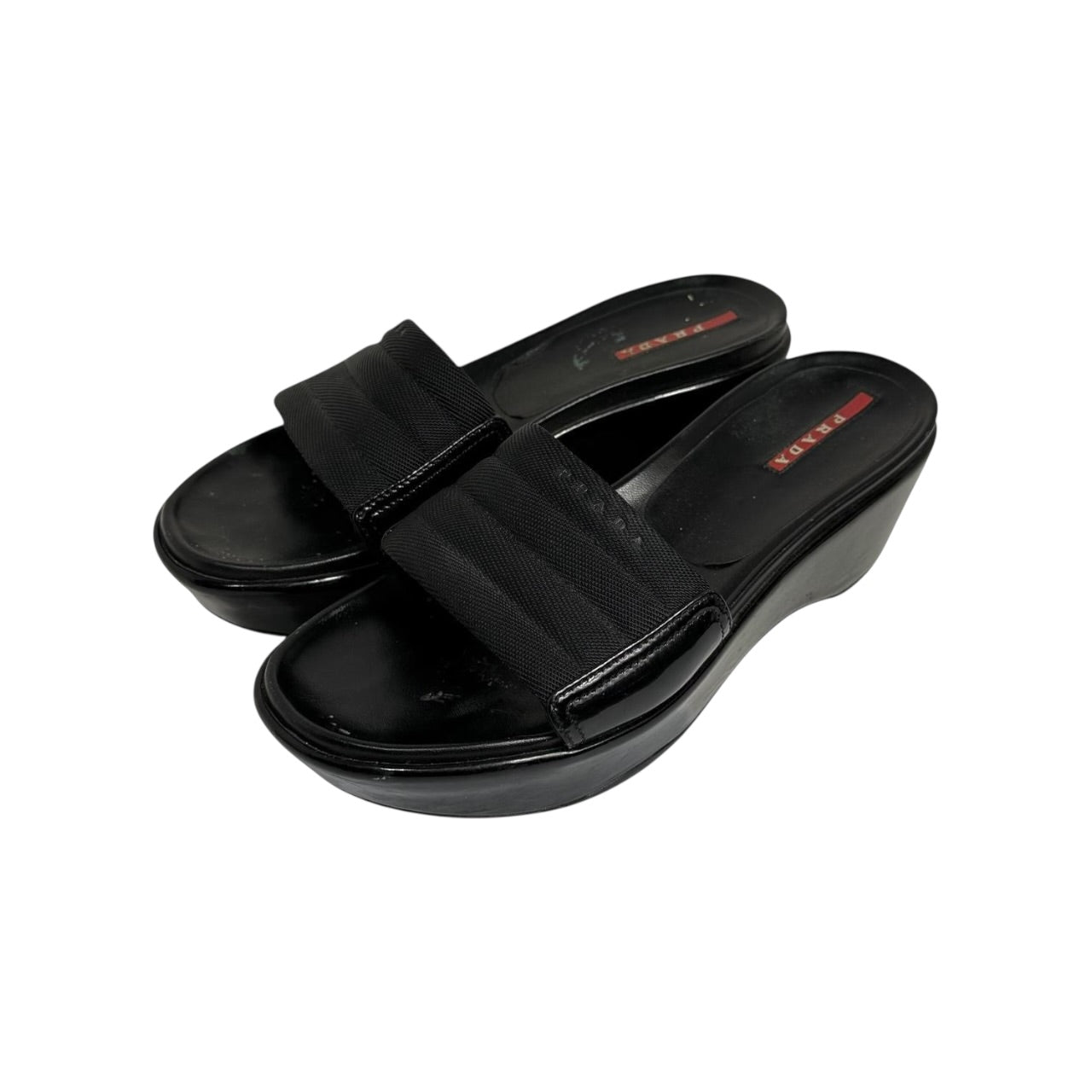 vintage prada platform wedge sandals