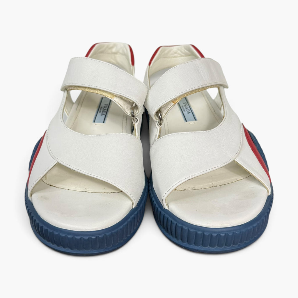 prada ss 2014 multicolor leather velcro chunky platform sandals