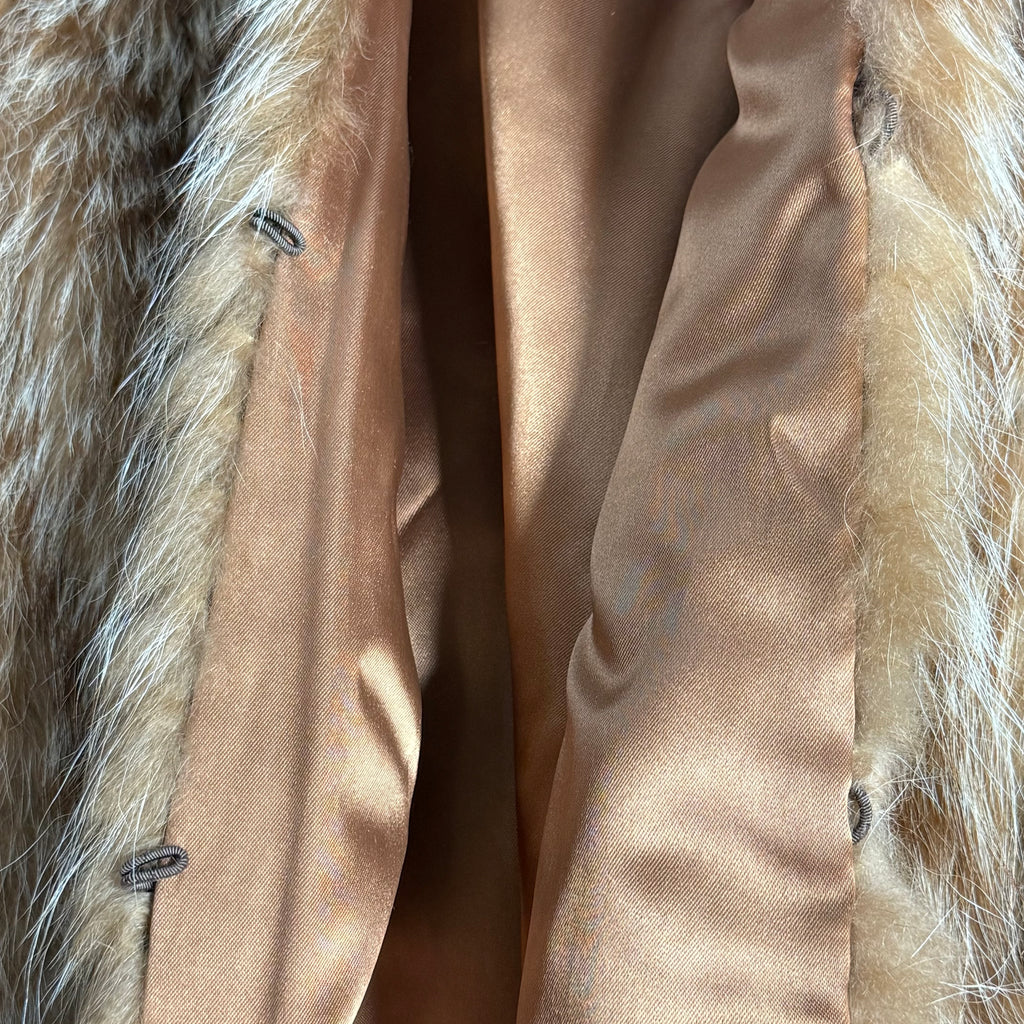 vintage real red fox fur chevron short coat