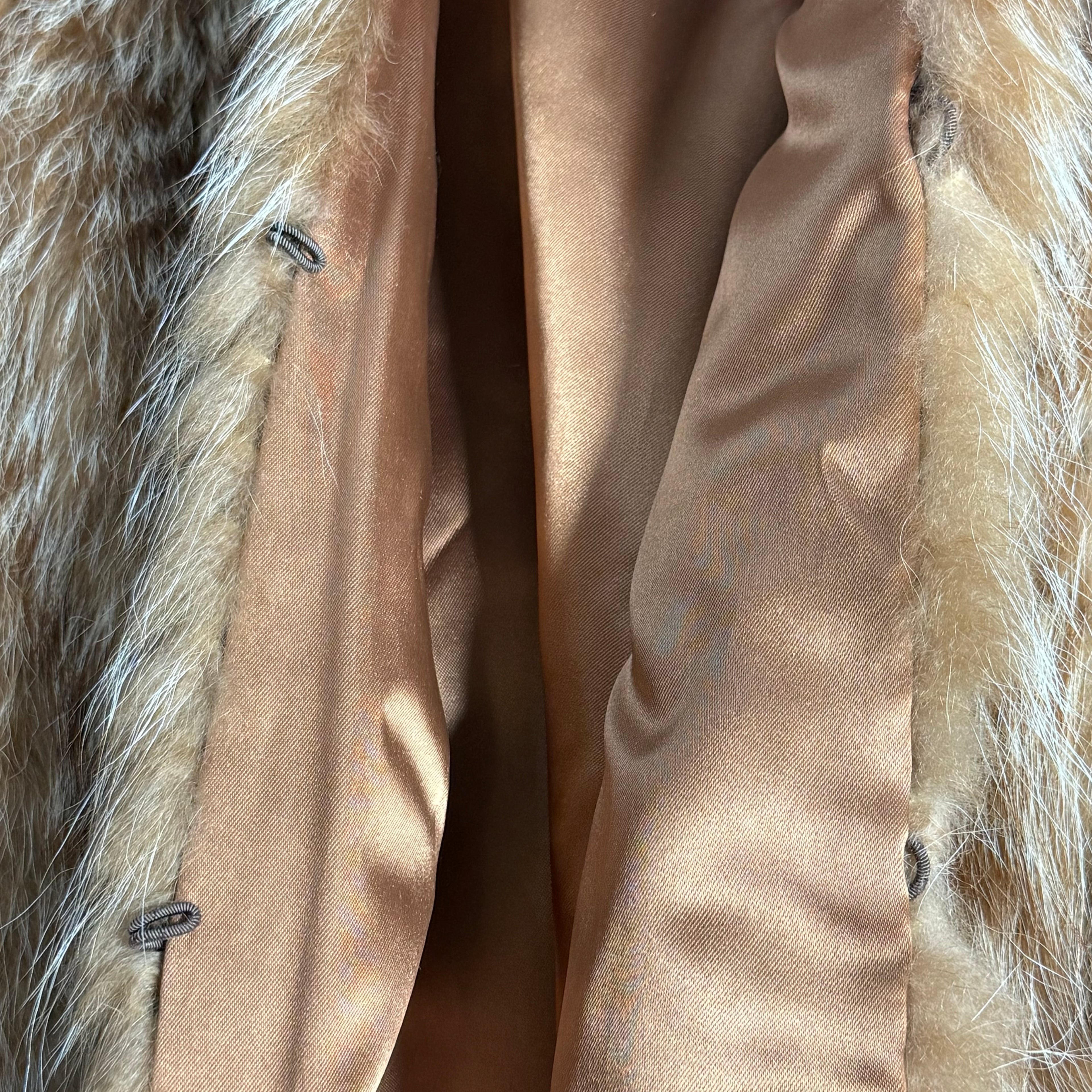 vintage real red fox fur chevron short coat