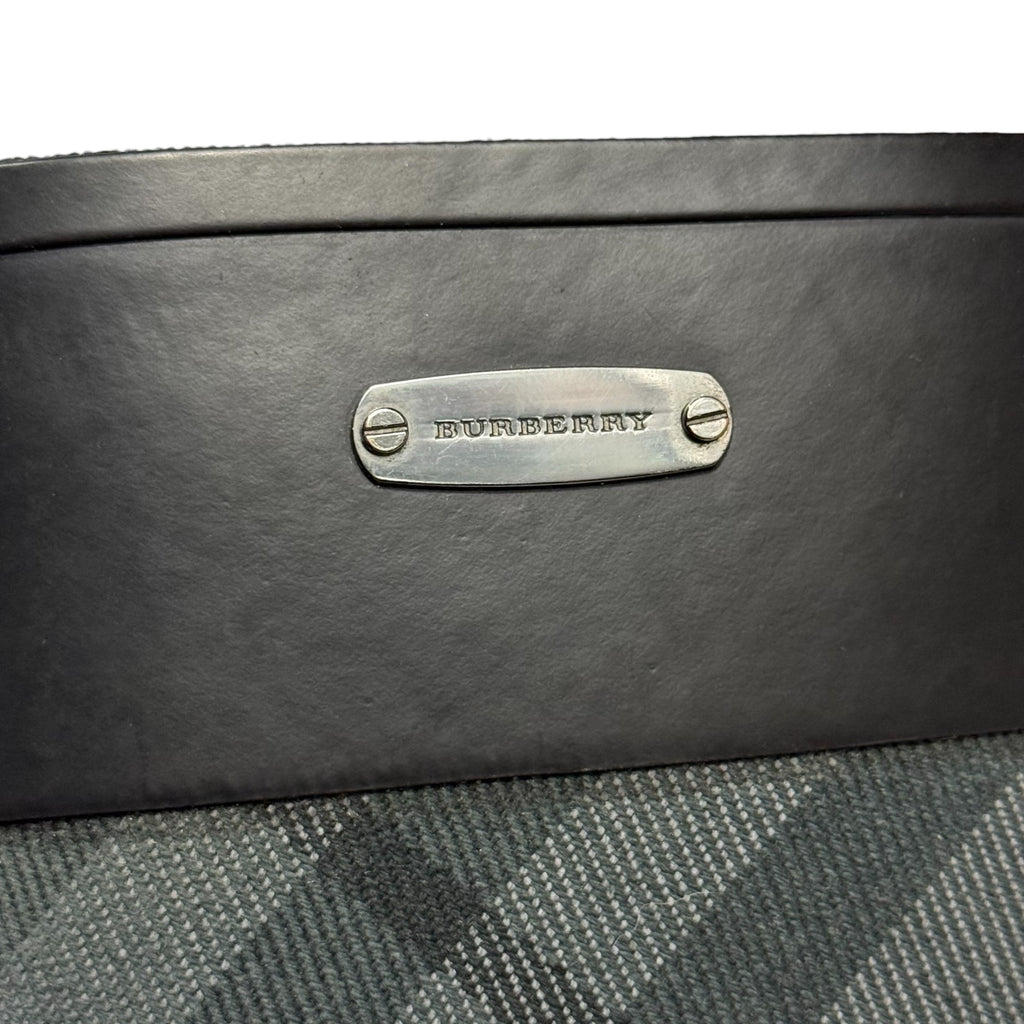 burberry black & gray clemence rain boots