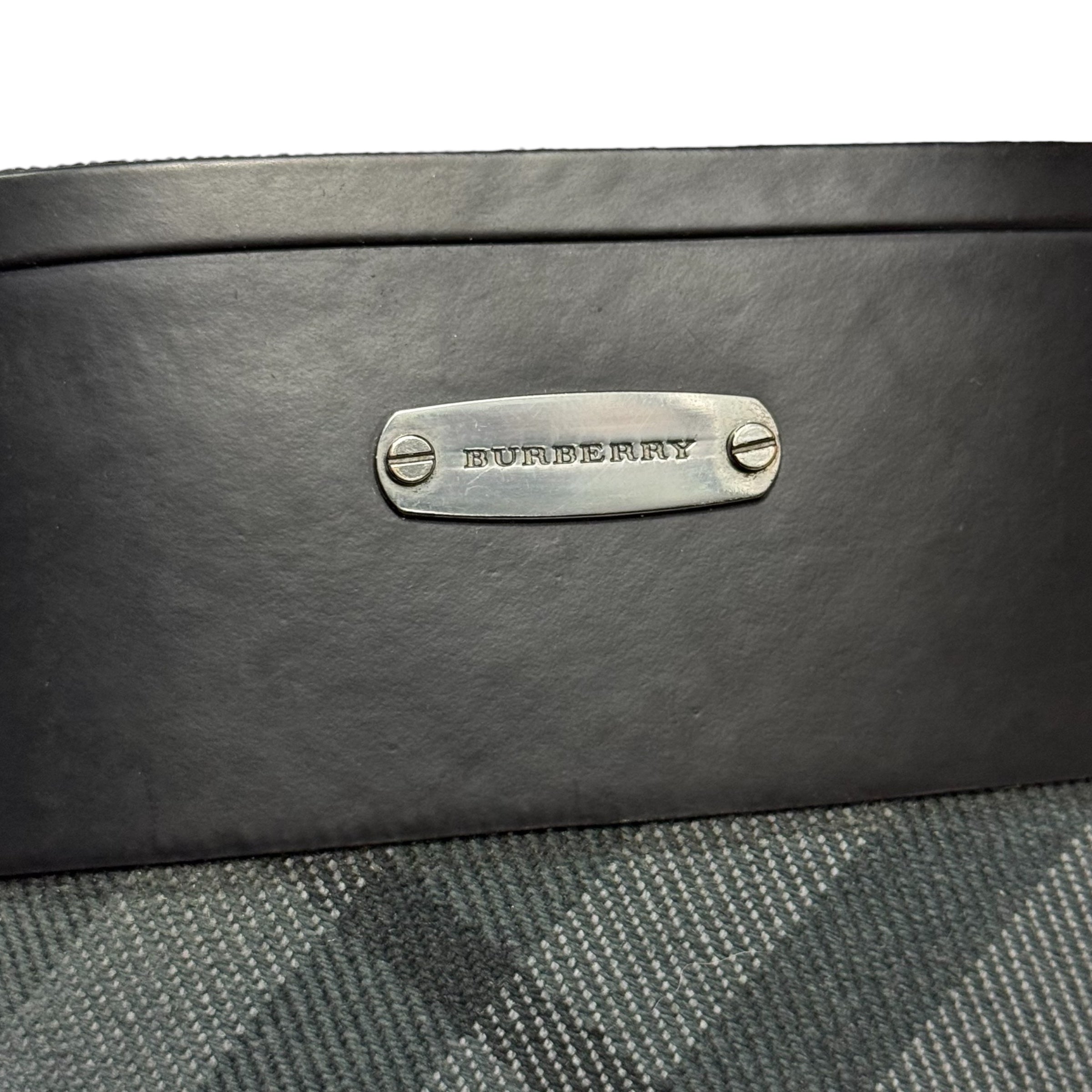 burberry black & gray clemence rain boots