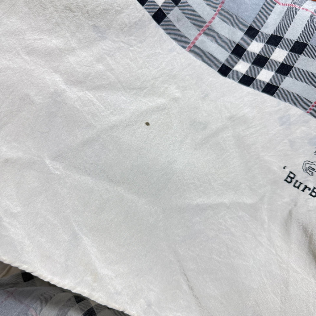 vintage burberry check silk scarf