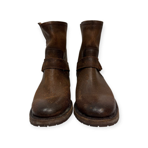 frye dark brown leather engineer boots