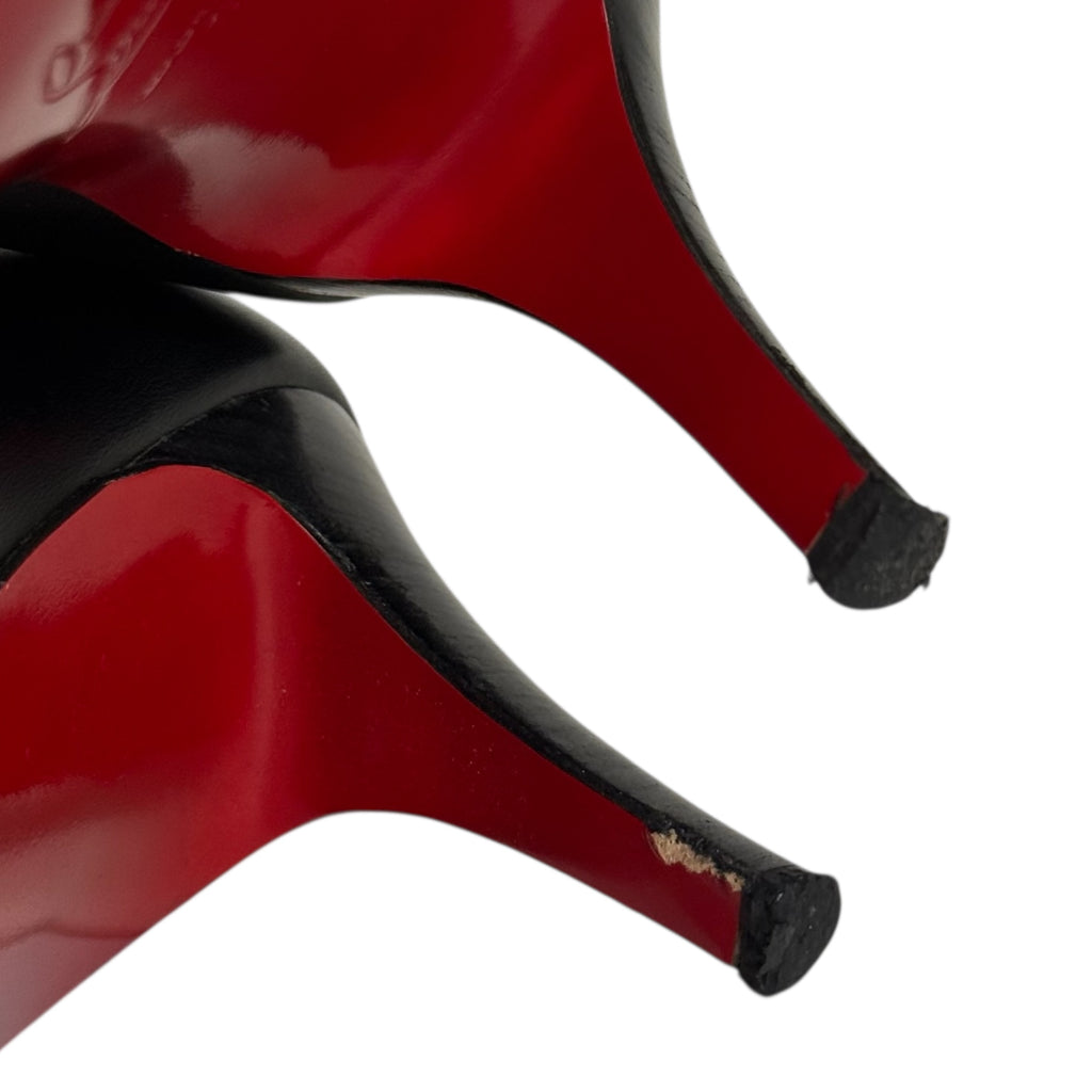 christian louboutin belle 85mm black calf leather booties with box