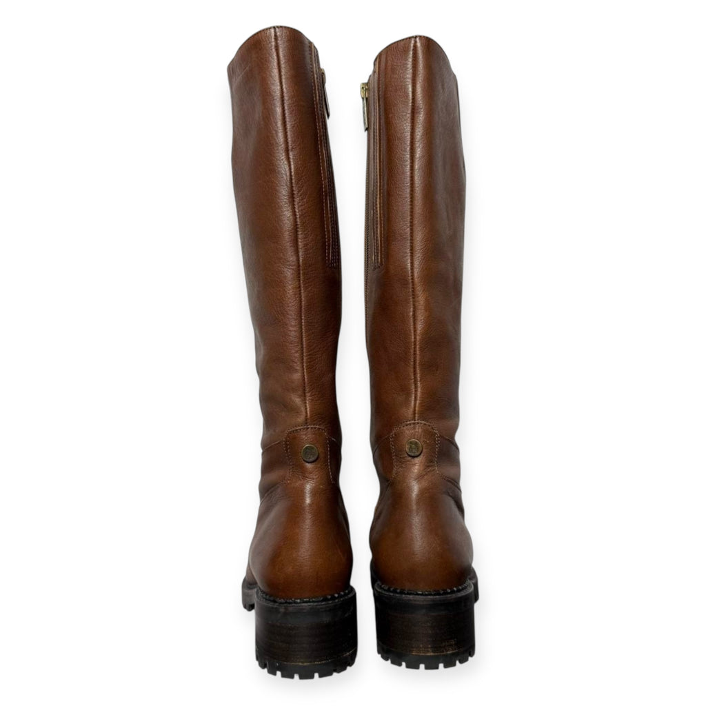 ted & muffy brown leather knee high riding boots