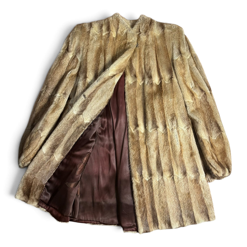 vintage 1940s great northern fur co new york muskrat paw coat
